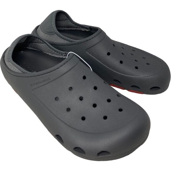 Skechers Campground Foamies Men\'s Size 11 Charcoal Gray Red Good Year Rubber main image 4